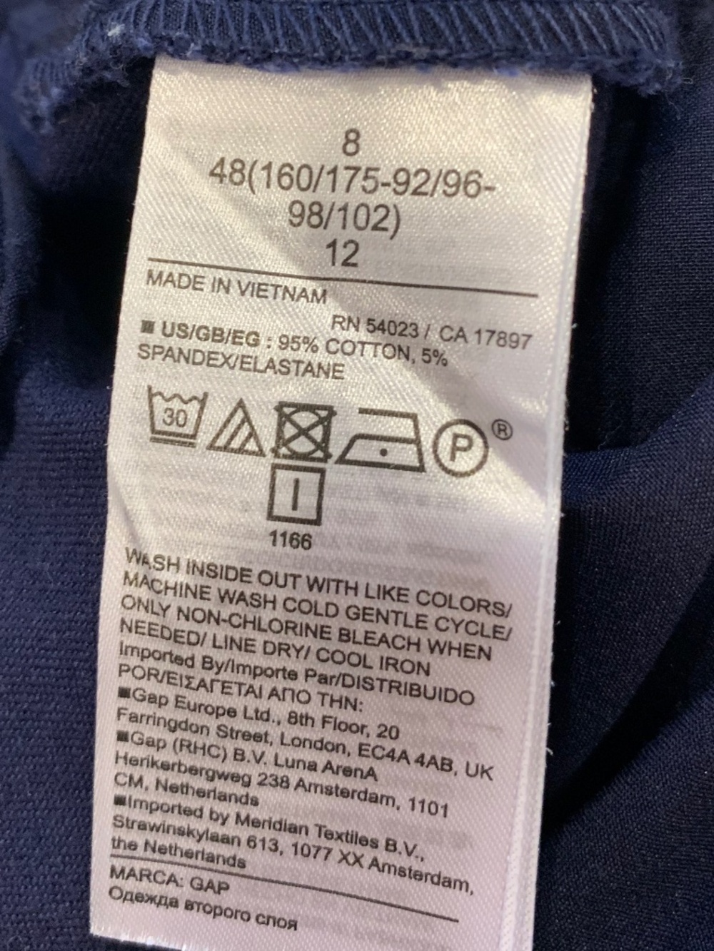 GAP Women’s Navy Blue Stretch Chino Pants Size 8 Classic Casual Office Cotton - Picture 9 of 9